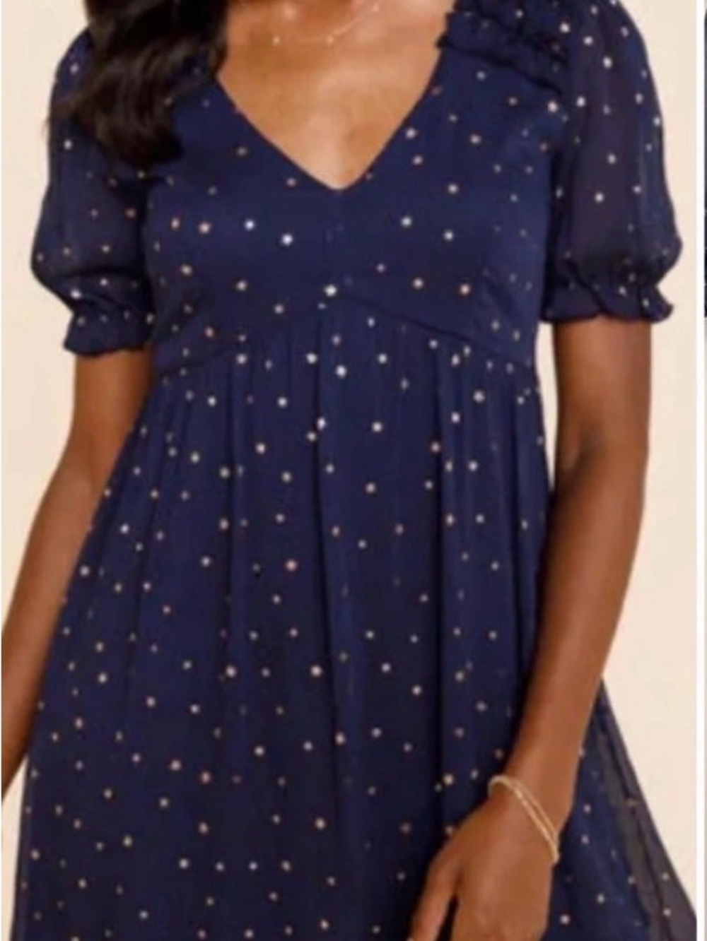 Francesca's Collections Navy Star-Print Mini Dress